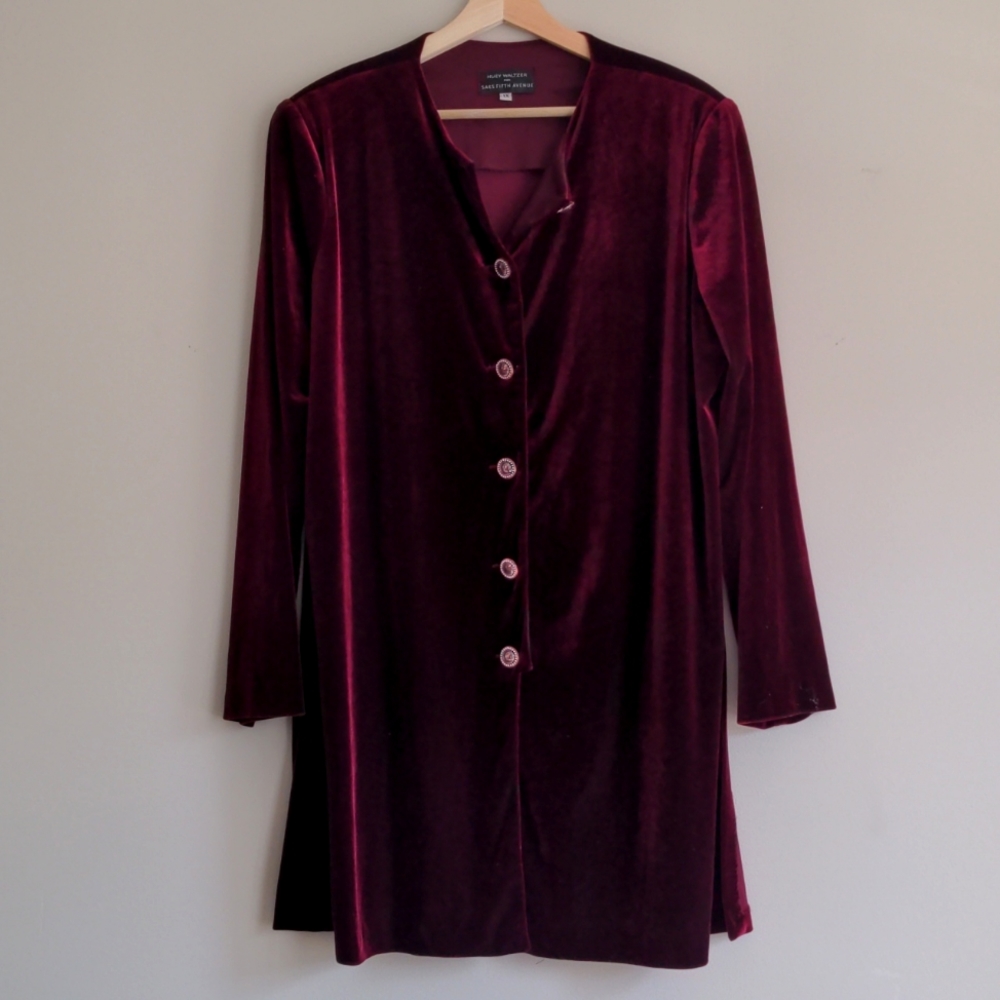 Vintage Huey Waltzer for Saks Fifth Avenue Velvet Tunic